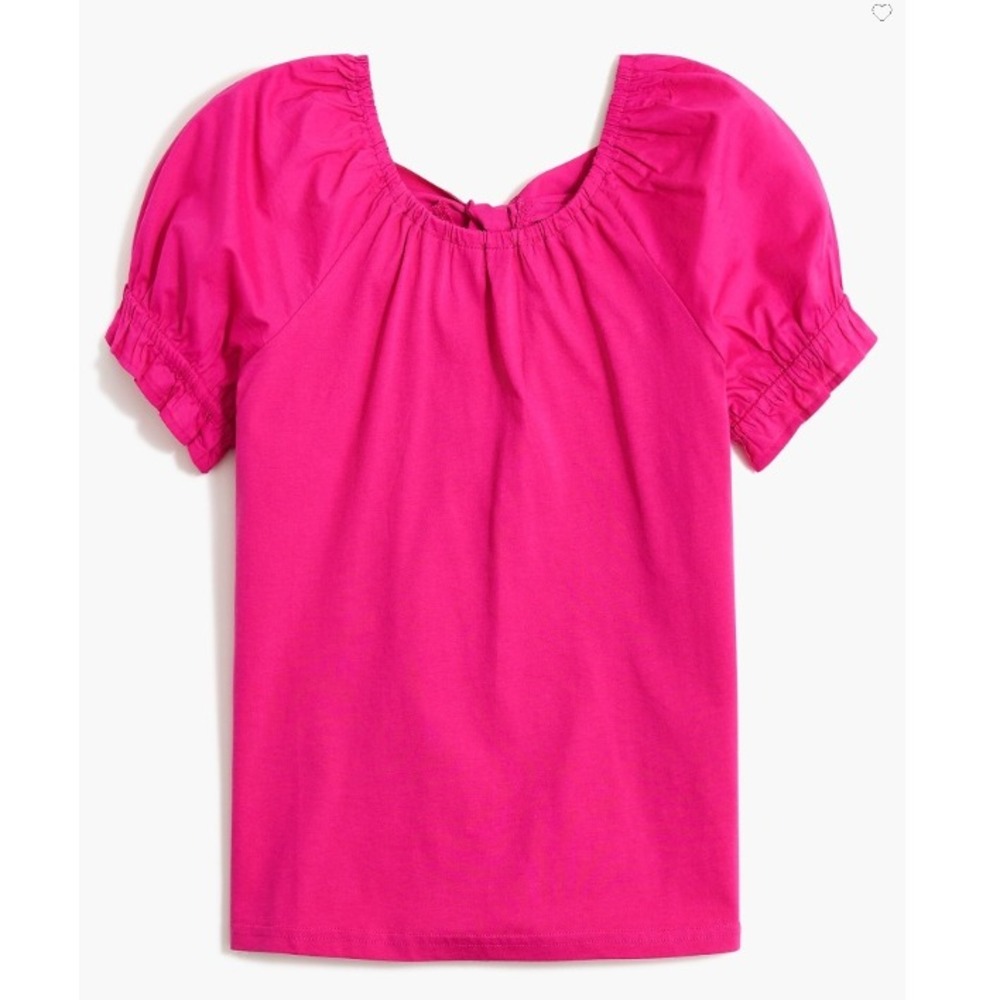 J. Crew Tie Back Top Pink Short Sleeve‎ Size Large NWT